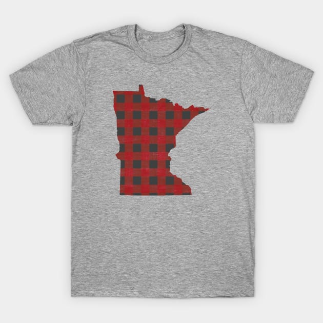 Minnesota Love in Buffalo Plaid T-Shirt by juniperandspruce